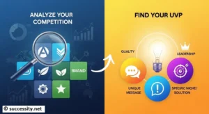 A strategic chart for analyzing business competitors and finding your unique value proposition to successfully build your own brand