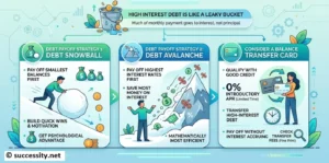 A pair of scissors cutting through a credit card, symbolizing the decision to tackle debt and reduce monthly expenses by stopping the interest drain.
