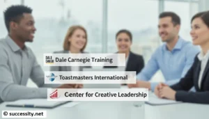 A diverse group of professionals engaging in a personality development training workshop to improve soft skills