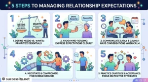 A couple sitting down to discuss personal values and managing relationship expectations constructively